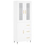 vidaXL Buffet haut Blanc 69 5x34x180 cm Bois d'ingénierie