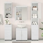 vidaXL Ensemble de mobilier de salle de bain TULUM Blanc brillant