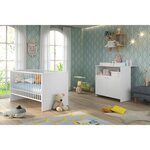 Lit 70 x 140 cm + commode à langer Niko - Blanc - TREND TEAM