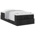 vidaXL Cadre de lit ottoman avec matelas noir 90x200 cm tissu