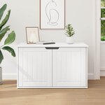 vidaXL Maison pour chat Blanc 85 x 55 x 53 5 cm Bois d'ingénierie