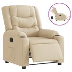 vidaXL Fauteuil inclinable électrique Crème Tissu