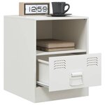 vidaXL Tables de chevet 2 Pièces blanc 34 5x39x44 cm acier