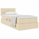vidaXL Lit avec rangement et matelas Crème 90 x 200 cm Velours