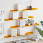 vidaXL Étagère flottante 4 pc Jaune moutarde 80 x 9 x 2 5 cm Acier