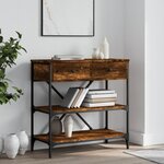 vidaXL Table console chêne fumé 75x34 5x75 cm bois d'ingénierie
