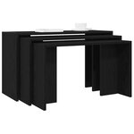 vidaXL Tables gigognes 3 Pièces noir bois d'ingénierie