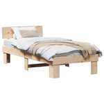vidaXL Cadre de lit avec tête de lit Naturel 90 x 200 cm Pin massif