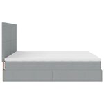VidaXL Cadre de lit ottoman et matelas gris clair 200x200cm tissu