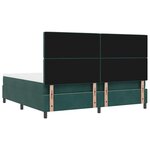 vidaXL Lit à ressort LED avec matelas Vert foncé 200 x 200 cm Velours
