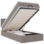 vidaXL Lit ottoman avec matelas taupe 90x200 cm tissu