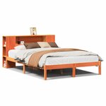 vidaXL Lit bibliothèque sans matelas cire marron 160x200 cm pin massif