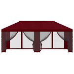 vidaXL Gazebo avec murs latéraux 6 x 3 m Bordeaux Polyester et Acier