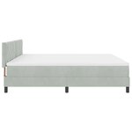 Lit à sommier Box avec matelas Gris clair 200x200 cm Velours