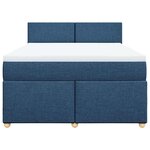 vidaXL Sommier à lattes de lit avec matelas Bleu 140x190 cm Tissu