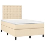 vidaXL Sommier à lattes de lit avec matelas Crème 120x200 cm Tissu