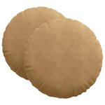 vidaXL Coussins de siège 2 pc Velours Marron Ø60 x 21 cm