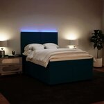 vidaXL Sommier à lattes de lit et matelas bleu 140x200 cm velours