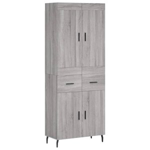 vidaXL Buffet haut Sonoma gris 69 5x34x180 cm Bois d'ingénierie