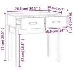 vidaXL Table console Marron miel 76 5x40x75 cm Bois massif de pin