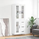 vidaXL Buffet haut Blanc 69 5x34x180 cm Bois d'ingénierie