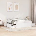 vidaXL Cadre de lit sans matelas blanc 150x200 cm bois de pin massif