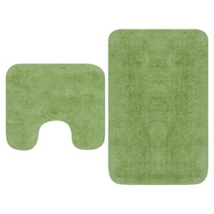 vidaXL Jeu de tapis de salle de bain 3 Pièces Tissu Vert