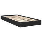 vidaXL Cadre de lit noir 75x190 cm bois d'ingénierie
