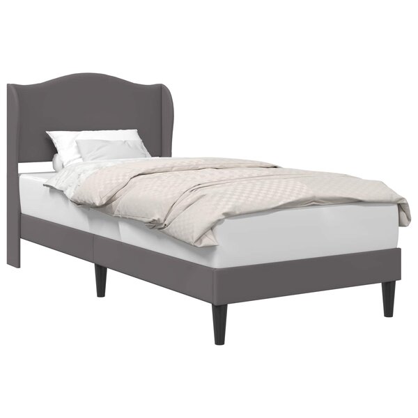 vidaXL Cadre de lit avec tête de lit Gris 90 x 200 cm Simili cuir