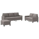 vidaXL Ensemble de canapés 3 Pièces avec coussins Taupe Tissu