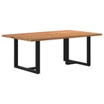 vidaXL Table à manger et bord naturel bois massif chêne rectangulaire