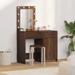 vidaXL Table de Toilette avec tiroir 2 Pièces Marron 50 x 41 x 135 cm