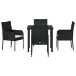 vidaXL Ensemble de salle à manger pour jardin 5 Pièces Noir Poly rotin