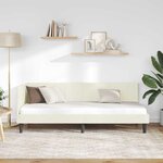 vidaXL Cadre de lit d'angle Crème 80 cm x 200 cm tissu