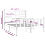 vidaXL Cadre de lit Blanc Bois de pin massif 120x200 cm