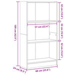 vidaXL Bibliothèque chêne marron 60x24x109 cm bois d'ingénierie