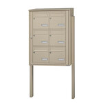 Bloc collectif Leabox  2x3  grade 3  simple face  extérieur  fixation sur pieds à sceller   ivoire ral 1015  finition brillante