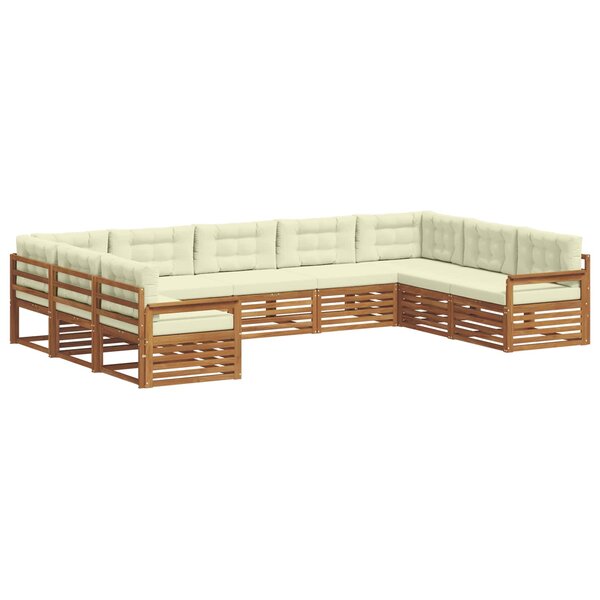 vidaXL Ensemble de canapés d'extérieur 9 pc Naturel et Crème
