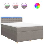 vidaXL Sommier à lattes de lit avec matelas Taupe 140x200 cm Tissu