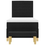 vidaXL Lit à ressorts avec tête de lit Noir 200 x 90 cm tissu