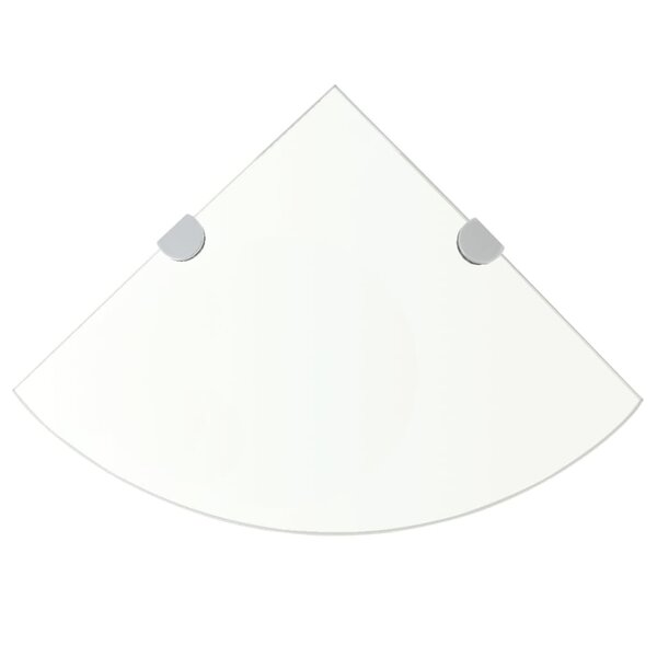 vidaXL Étagères d'angle 2 Pièces et supports Verre Transparent 35x35 cm