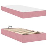 vidaXL Cadre de lit avec matelas Rose 100 x 200 cm Velours
