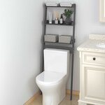 vidaXL Étagère de toilette Gris 63 5x32x179 cm Bois de pin massif