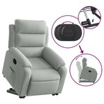 vidaXL Fauteuil inclinable Gris clair Velours
