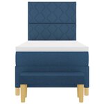 vidaXL Lit à ressorts avec tête de lit Bleu 200 x 100 cm tissu