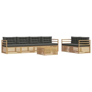 vidaXL Ensemble de canapés d'extérieur 7 pc Blanc et anthracite