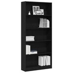 vidaXL Bibliothèque chêne noir 80x24x176 cm bois d'ingénierie