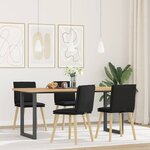 vidaXL Chaises à manger lot de 4 noir tissu