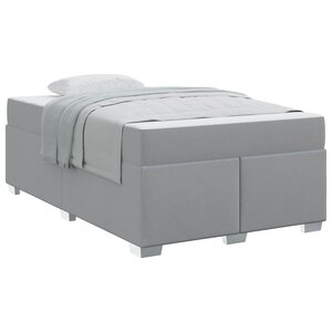 vidaXL Cadre de lit avec matelas Gris clair 120 x 200 cm tissu