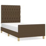 vidaXL Cadre de lit avec tête de lit marron foncé 100x200 cm Tissu